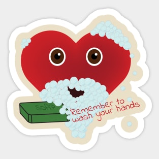 Masked Heart - Remember to wash your hands Sticker